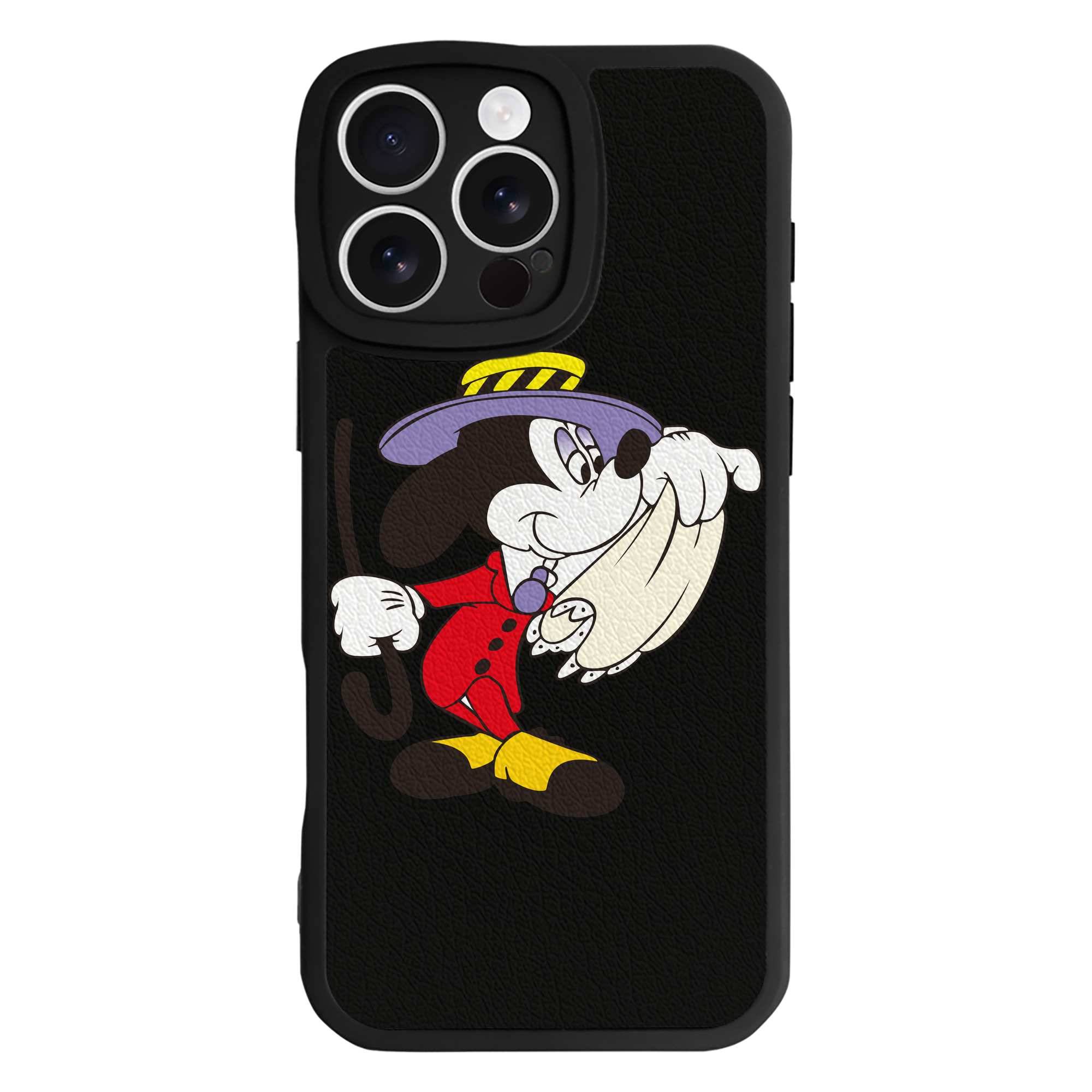 （画像用） ミッキーマウス Mickey Mouse 【iPhone 16シリーズ対応】シリコンスマホケース（レザー調） 材質：シリコン